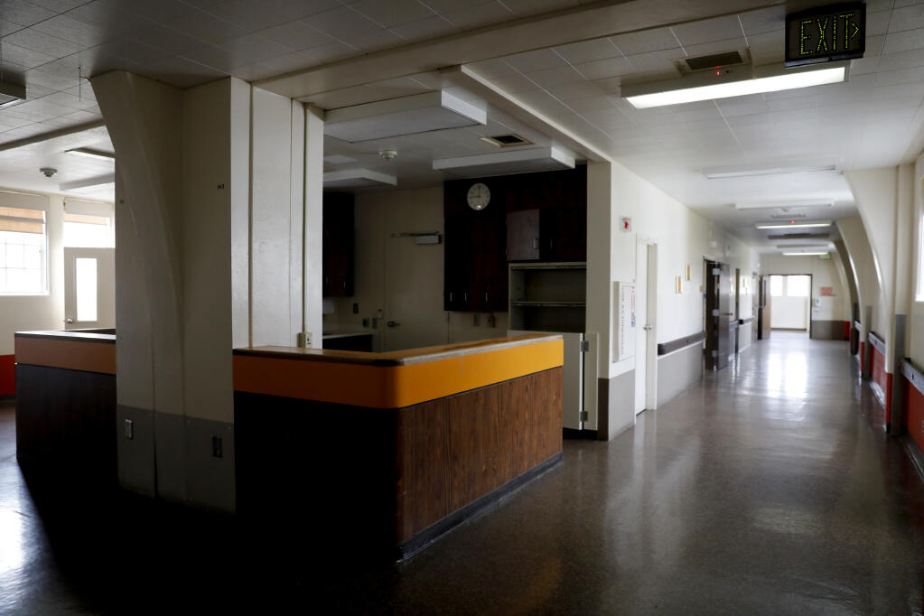 A nurses station inside the King building at the former Sonoma Developmental Center in Eldridge on Wednesday, Nov. 10, 2021.(Beth Schlanker/The Press Democrat)