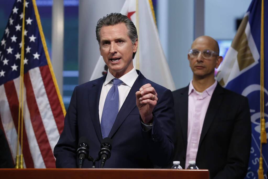 Gov. Gavin Newsom warned that California schools, closed because of the coronavrius pandemic, may not reopen during the current school year. (RICH PEDRONCELLI / Associated Press)