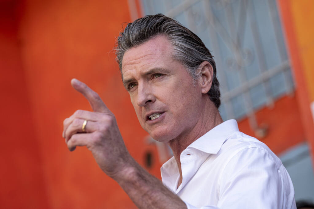 Gov. Gavin Newsom headed this for a vacation in Montana, a state where California has banned official state-funded travel citing discrimination against LGBTQ+ people. (DAVID PAUL MORRIS / Bloomberg, 2021)