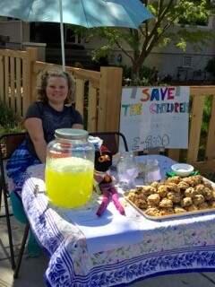 TERI DROBNICK PHOTOKenilworth Junior High School student Portia Lipsie at the lemonade stand where she, with the help of mentor Teri Drobnick, raised more than $1,200 to aid children impaced by the Louisiana floods.