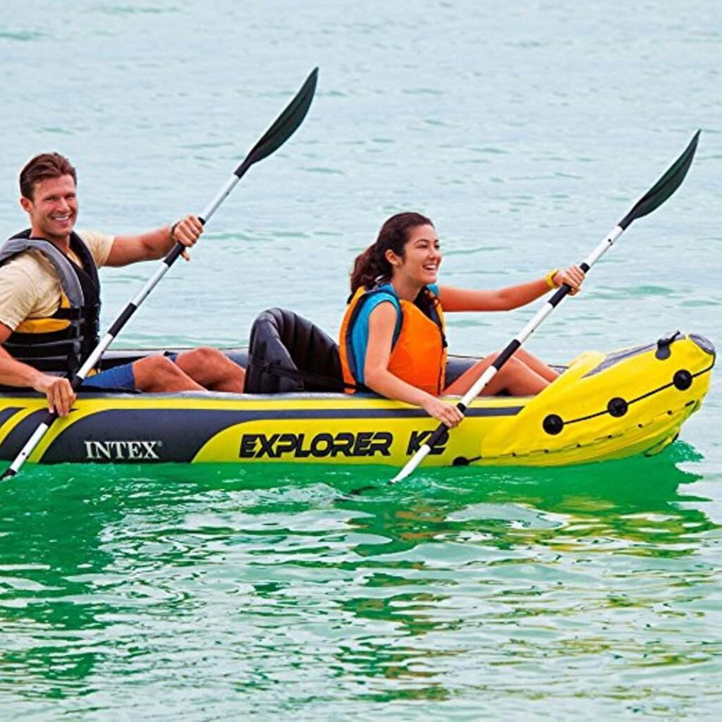 For newbies to the kayak sport, the K2 Kayak, an inflatable two-seater by Intex Explorer, is a great starter kayak. (INTEX)