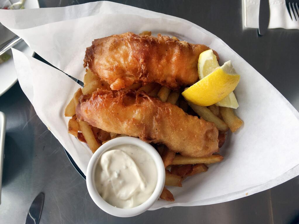 Fish and Chips at Santa Rosa Seafood Raw Bar and Grill at the corner of Santa Rosa Avenue and Petaluma Hill Road.