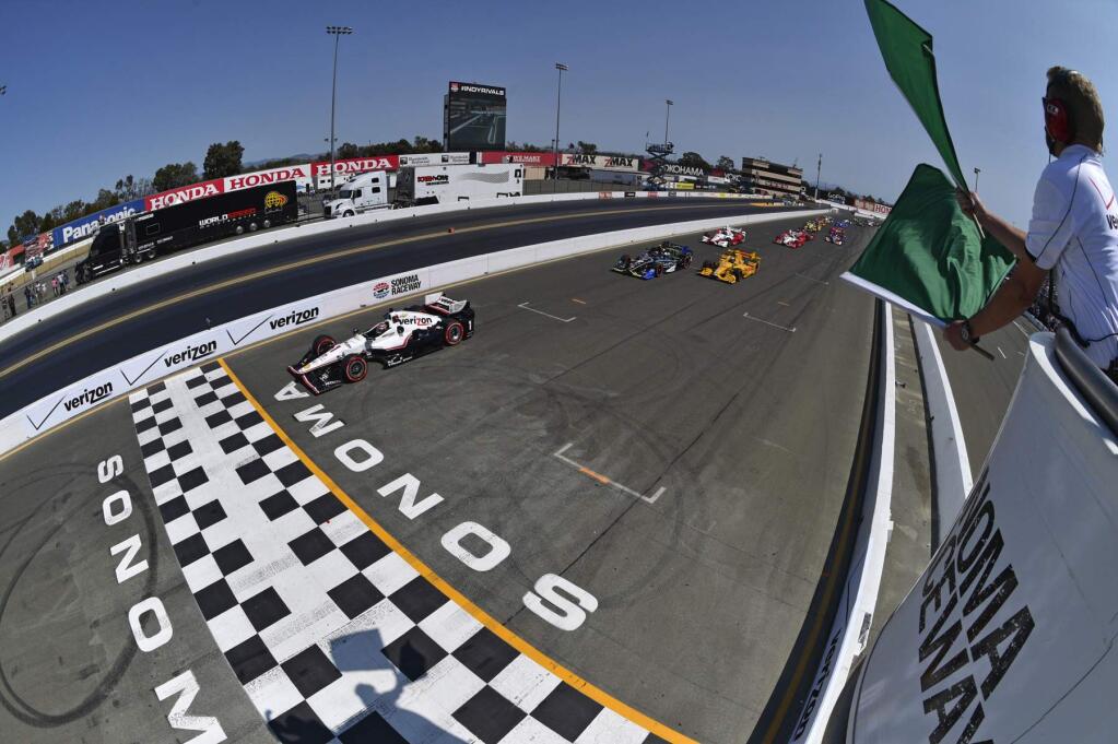 John D. Cote/Special to the Index-TribuneIndy Car Racers get the green flag in this year's GoPro Grand Prix of Sonoma. The race will return to Sonoma Raceway in 2016 as the season finale the weekend of Sept. 16-18.
