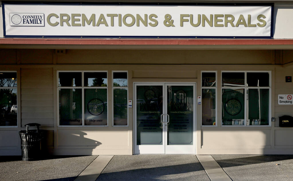 Conneely Family Cremation & Funeral Services, Tuesday, Feb. 23, 2022 in Windsor. (Kent Porter/The Press Democrat)