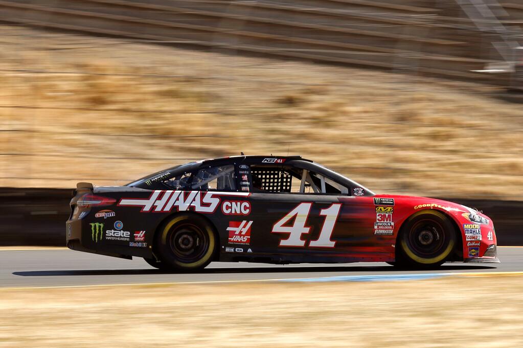 Kurt Busch (41), drives the Haas Automation Ford toward Turn 3 during afternoon practice for the NASCAR Monster Energy Cup Series Toyota/Save Mart 350 race at Sonoma Raceway, in Sonoma, California, on Friday, June 22, 2018. (Alvin Jornada / The Press Democrat)