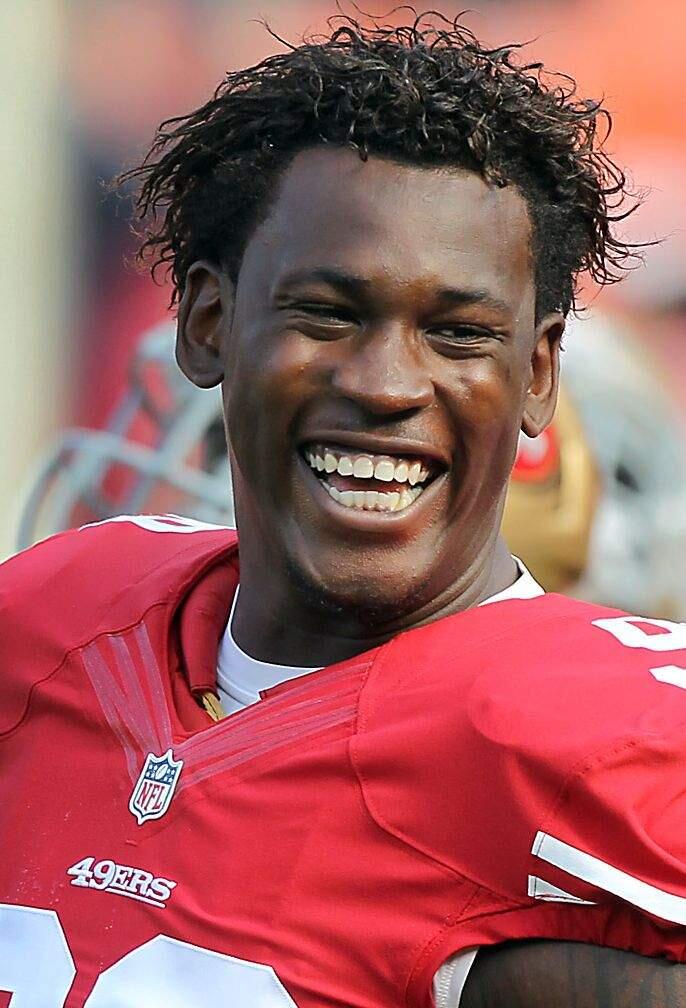 Miami police arrested Aldon Smith for drunk driving in 2012. The following year, he was arrested for drunk driving and marijuana possession after crashing his car into a tree while driving to practice. Weeks later, police arrested Smith for possession of illegal firearms. In 2014, he was arrested again, this time for disorderly conduct after making a false bomb threat at the Los Angeles airport. Smith was finally released by the 49ers after his arrest for drunk driving and vandalism in 2015. (John Burgess / The Press Democrat)