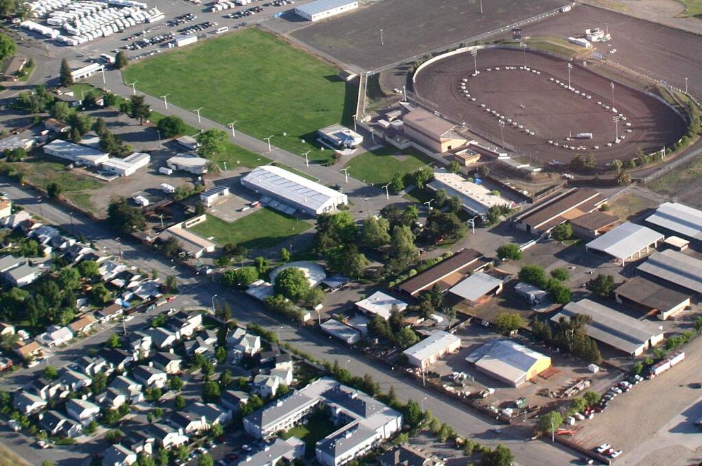 Sonoma-Marin Fairgrounds aerial view. The Petaluma Speedway is in the upper right of the photo.(Terry Hankins/Petaluma Argus-Courie File Photor)
