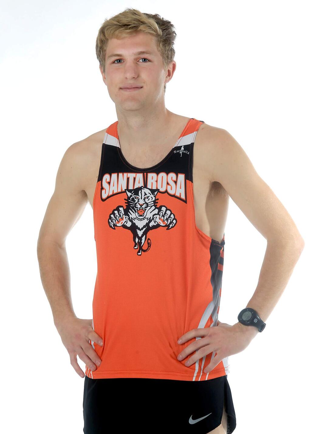 Luca Mazzanti, Santa Rosa High School cross country runner. (Kent Porter / The Press Democrat)