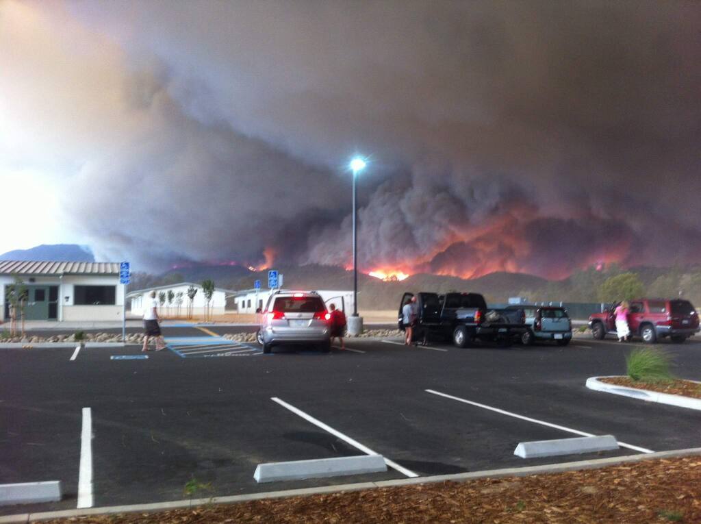 Photo of the Valley Fire from Middletown. (Paul Payne / The Press Democrat)
