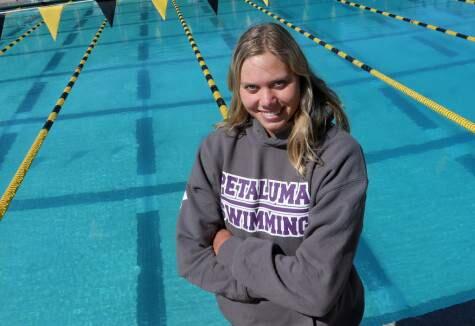 Riley Scott is on the Petaluma High swim roster, but she hasn't competed for the Trojans this year. Instead, she has honed her skills in other events, including some outside the U.S. (Crista Jeremiason / The Press Democrat)