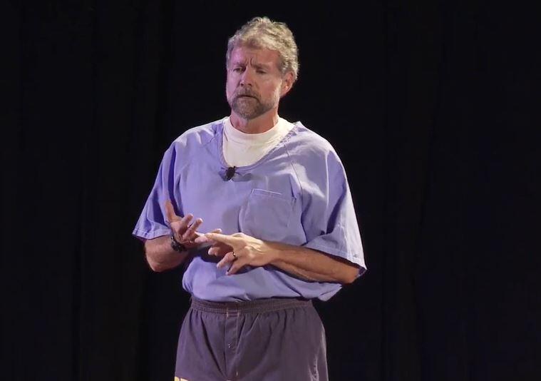 Michael DeLongis during a TEDTalk about his time behind bars in 2014. (Tedx Talks)