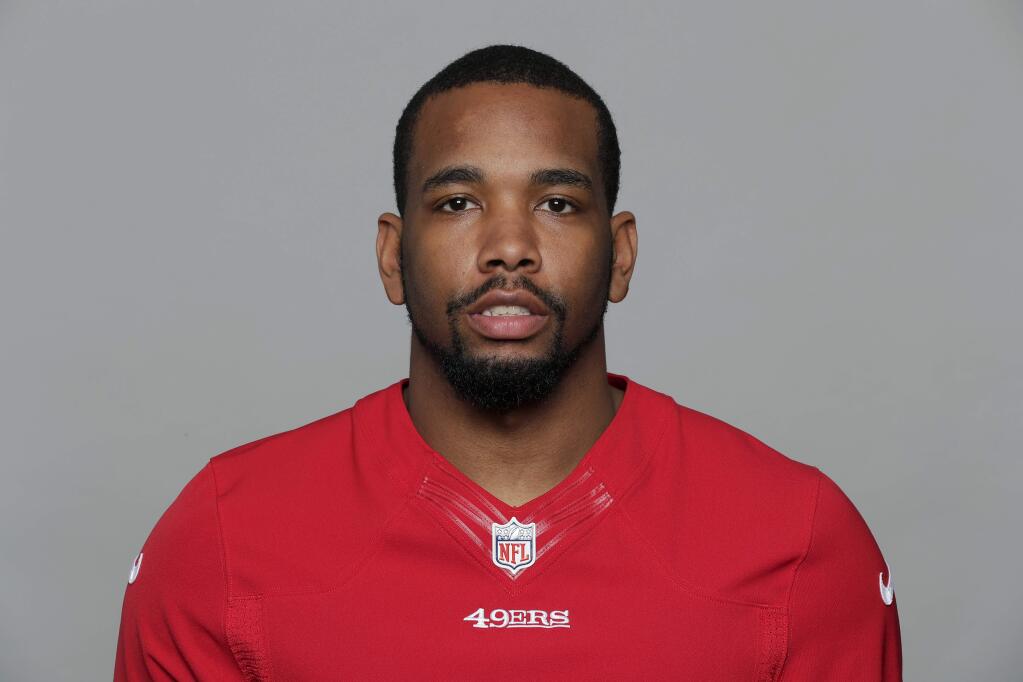 This is a 2017 photo of Donavin Newsom of the San Francisco 49ers NFL football team. (AP Photo)