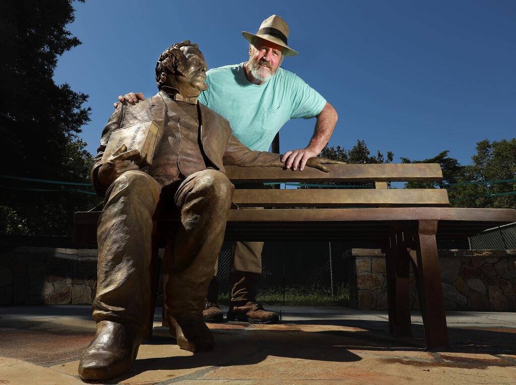 Sculptor Jim Callahan will formally unveil his statue of Sonoma city founder general Mariano Vallejo in the town Plaza this Saturday. (John Burgess/The Press Democrat)