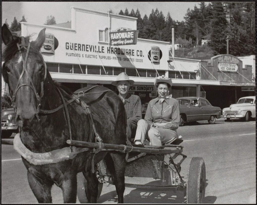 The main streets or central roads in our small towns have changed a lot over the years, but many landmarks still dot the landscape. Compare the past to the present of Sonoma County main streets now and then. Main Street (River Road) in Guerneville in the 1950s. (Courtesy of the Sonoma County Library)