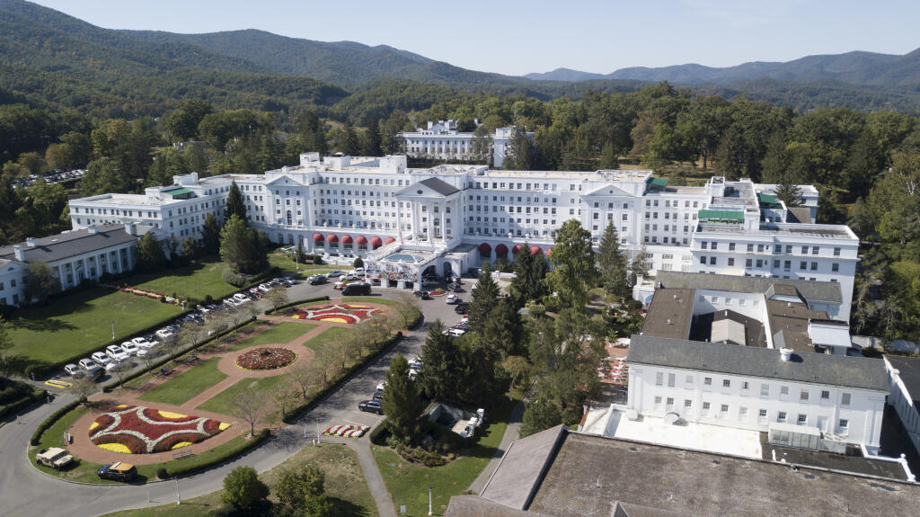 This Sept. 15, 2019, file photo shows The Greenbrier resort nestled in the mountains in White Sulphur Springs, West Virginia. (Steve Helber / ASSOCIATED PRESS)