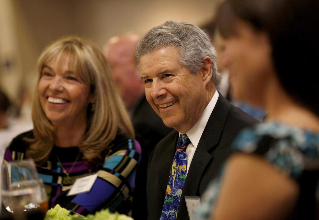 Jim Keegan and his wife Diane attend the 2015 Keegan Leadership Series Luncheon presented by Santa Rosa Memorial Hospital at the DoubleTree Hotel in Rohnert Park , on Thursday, May 21, 2015. (BETH SCHLANKER/ The Press Democrat)