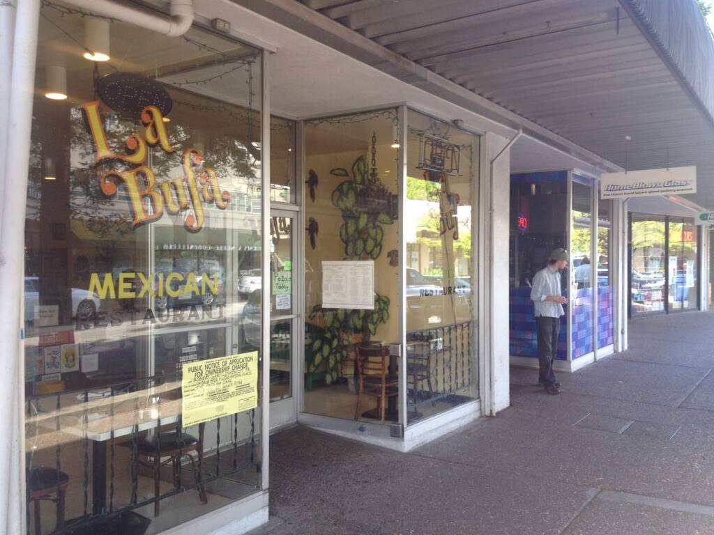 The exterior of La Bufa restaurant in downtown Santa Rosa on Monday, April 10, 2017. ( CHRIS SMITH / Press Democrat )