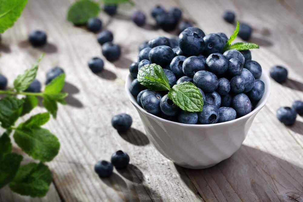 Ripe blueberries, especially those grown locally, can be used in savory recipes.