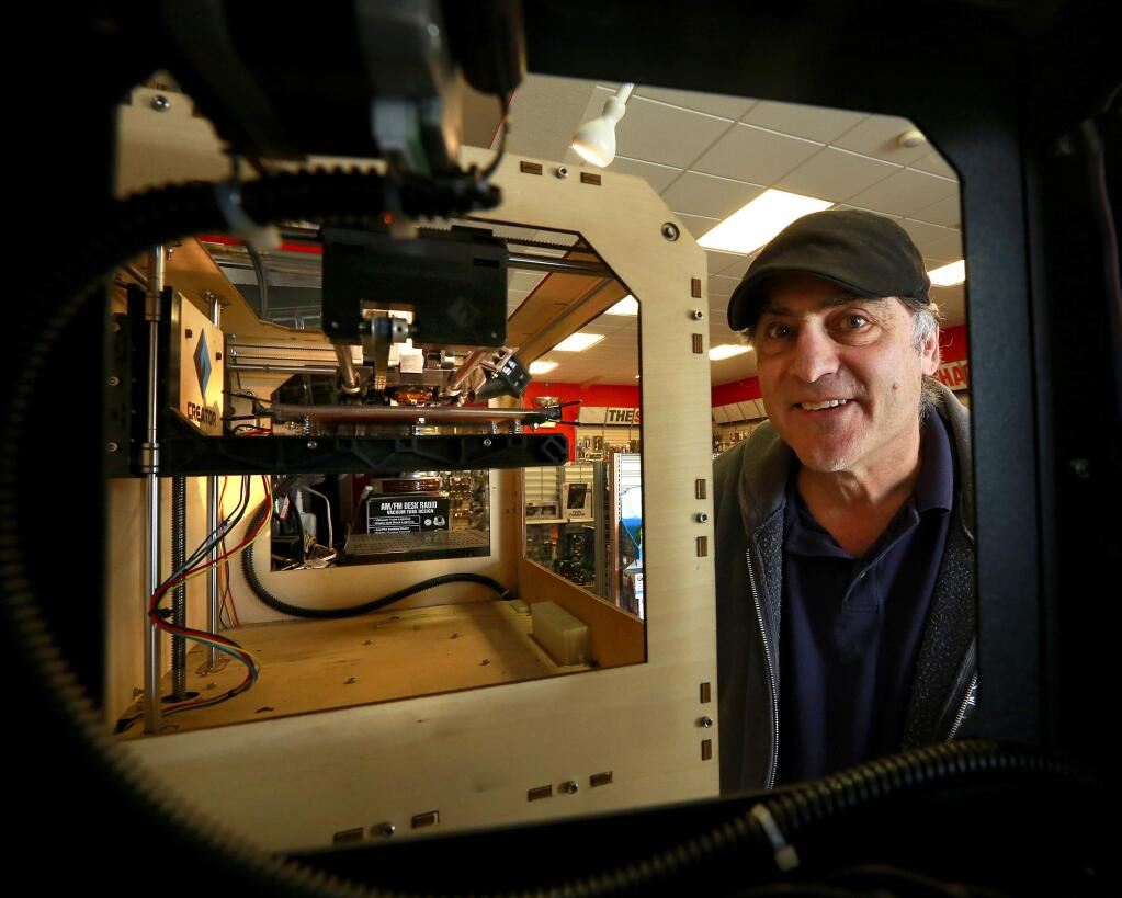 The Sebastopol RadioShack owner Andy Cohen has diversified his store to include 3D printing. (Photo by John Burgess/The Press Democrat)