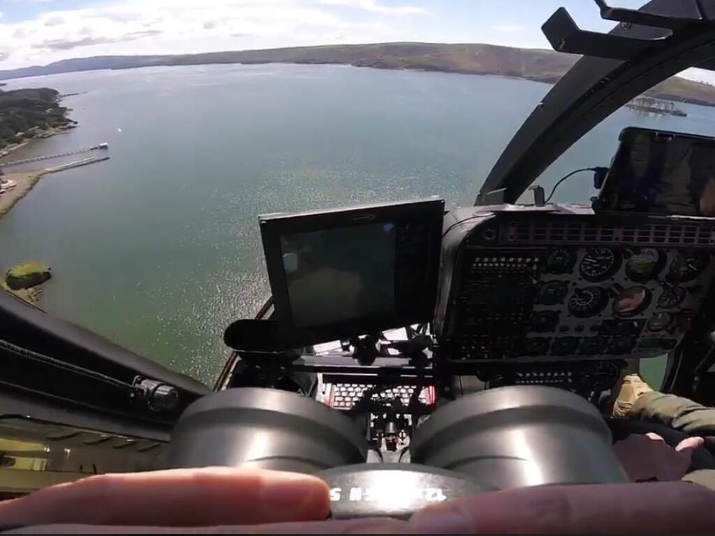 Sonoma Sheriff's helicopter “Henry-1” was patrolling south Santa Rosa when they overheard Marin Co Fire being dispatched to a water rescue in Tomales Bay. (SONOMA SHERIFF)