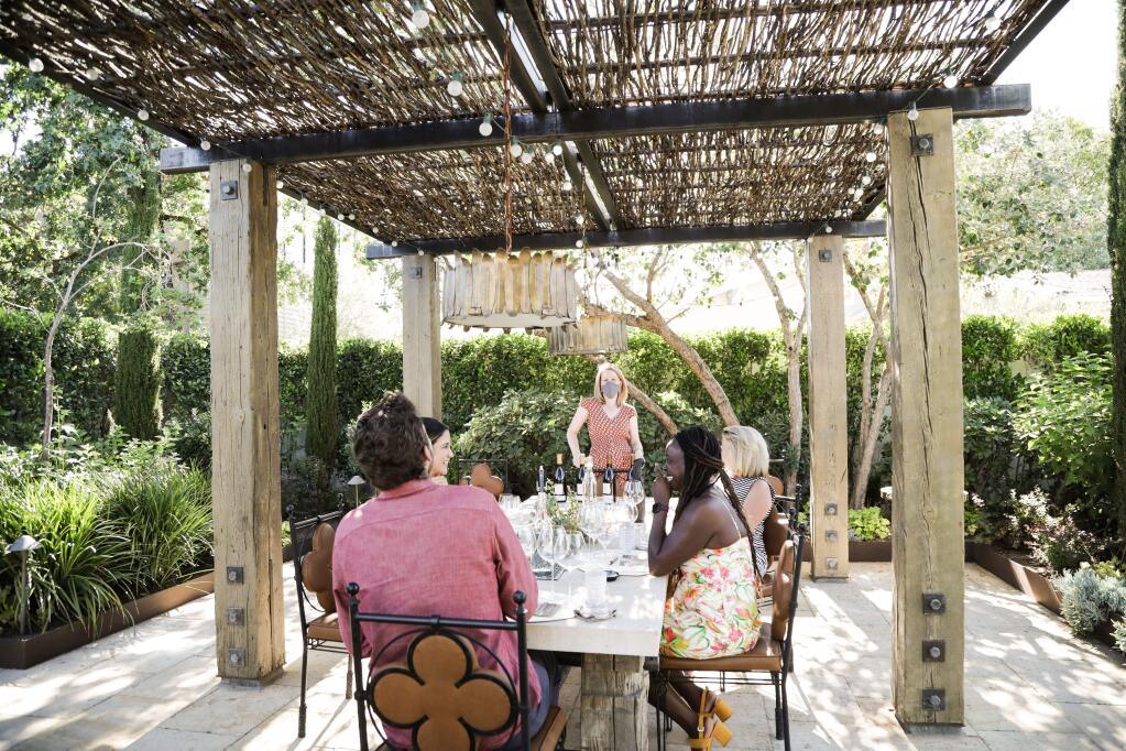 Three Sticks Winery on Spain Street has a set protocol to entertain guests during a tasting, which as of June 12 no longer requires a sit-down meal. (Elise Aileen, courtesy Three Sticks)