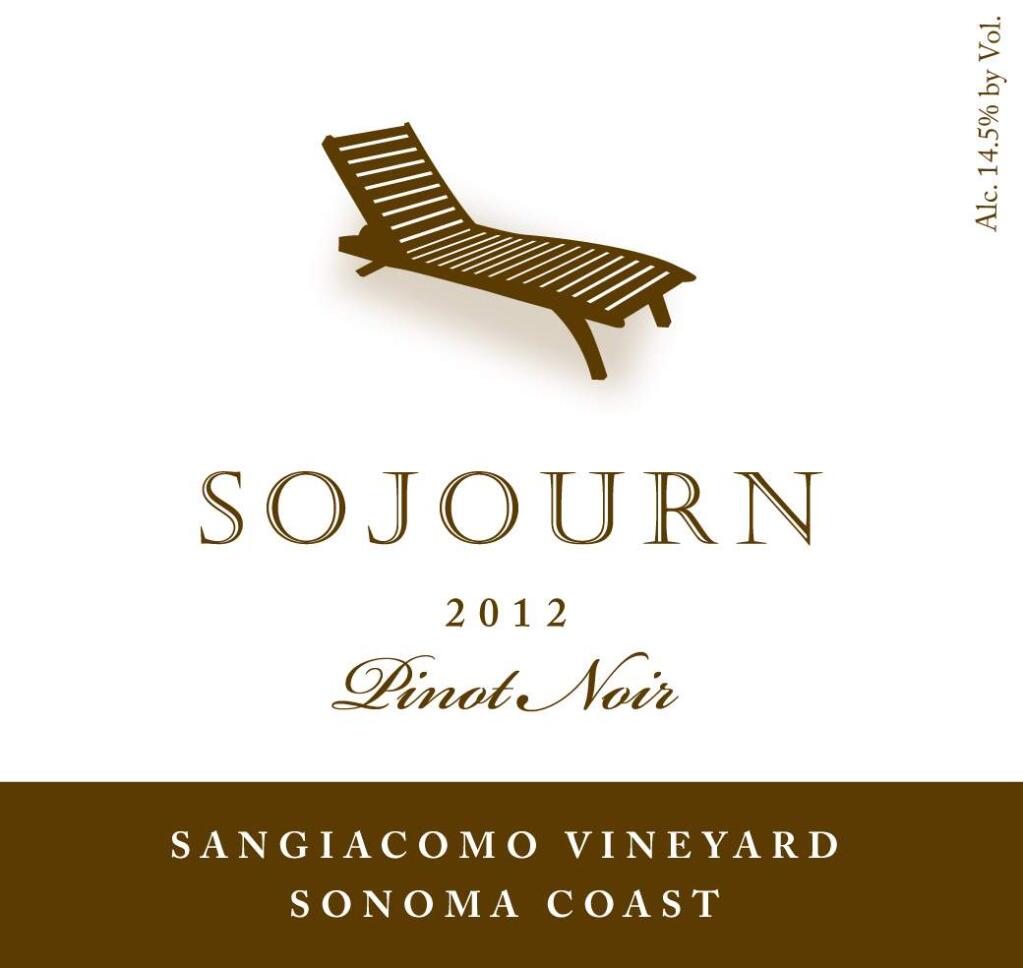 Sojourn, 2012 Sangiacomo Vineyard, Sonoma Coast Pinot Noir