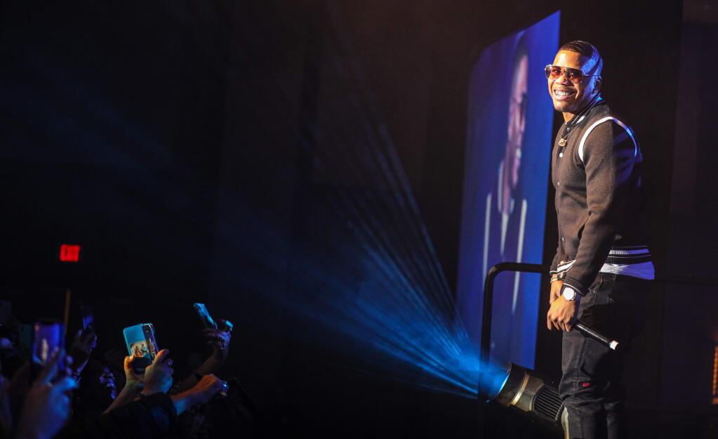 Nelly receives a warm welcome from the sold-out crowd at Graton Resort and Casino in Rohnert Park on Friday, Jan. 17, 2020. (Will Bucquoy/For The Press Democrat)