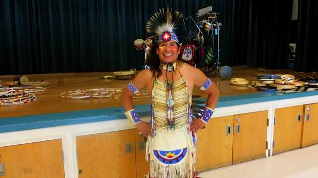 HISTORY CONNECTION PHOTOGrammy nominated Native American performer Tony Redhouse visited Corona Creek School to help students celebrate Native American culture.