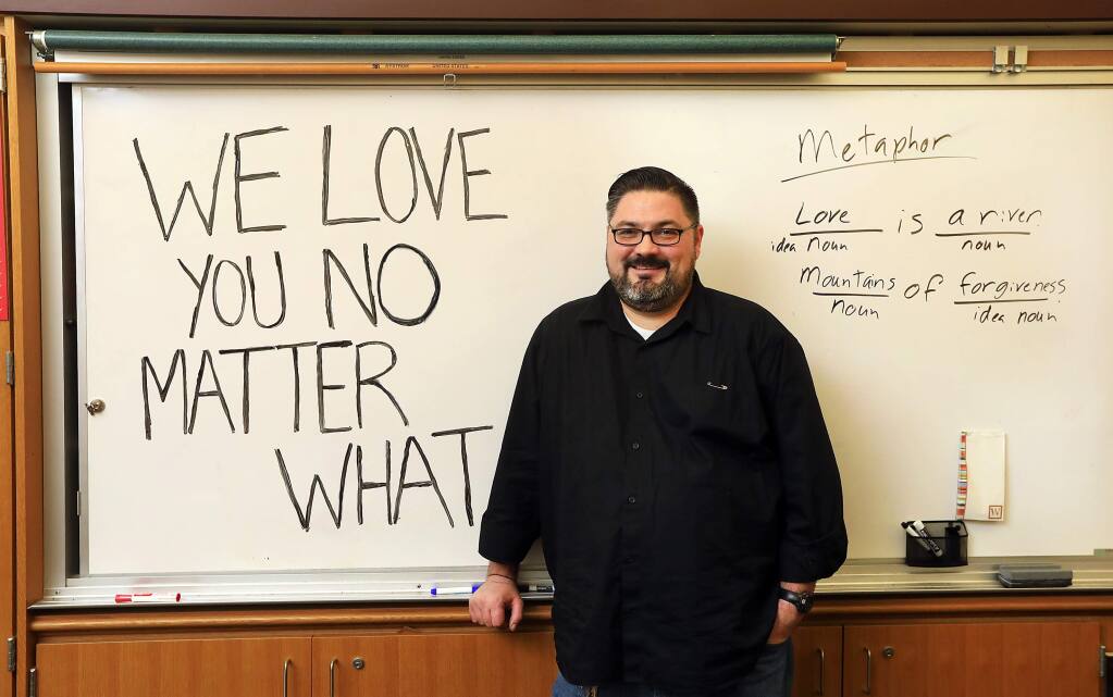 Will Lyon, shown here in a 2016 file photo at Santa Rosa High School, is president of the Santa Rosa Teachers Association. (John Burgess/The Press Democrat)
