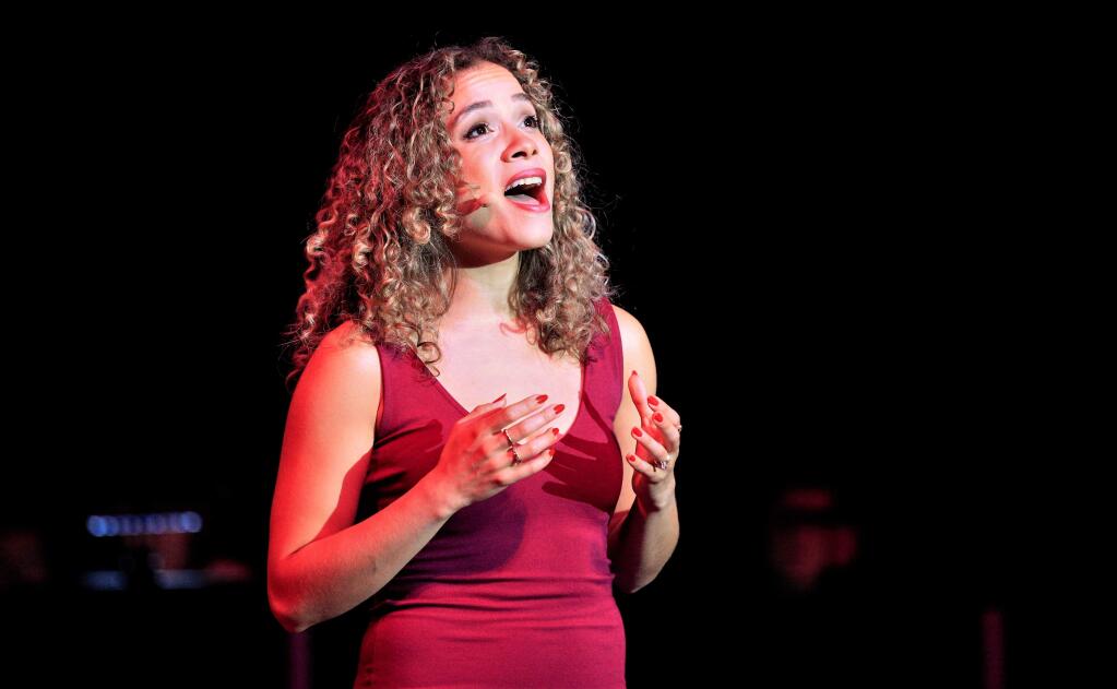 Sydney Morton sings during 'The Ladies of Broadway.' The show, performed by talented cast members who regaled their own experiences as women on Broadway, sang iconic classics from Wicked, Chicago, A Chorus Line, Mama Mia and others at the Luther Burbank Center for the Arts Saturday and Sunday, March 24-25, 2018. (Photos Will Bucquoy/For the Press Democrat)