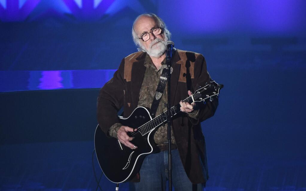 FILE - This June 18, 2015 file photo shows Robert Hunter at the 46th Annual Songwriters Hall Of Fame Induction and Awards Gala in New York. Hunter, the man behind the poetic and mystical words for many of the Grateful Dead‚Äôs finest songs, died Monday, Sept. 23, 2019, at his Northern California home, according to Grateful Dead drummer Mickey Hart. He was 78. (Photo by Evan Agostini/Invision/AP, File)