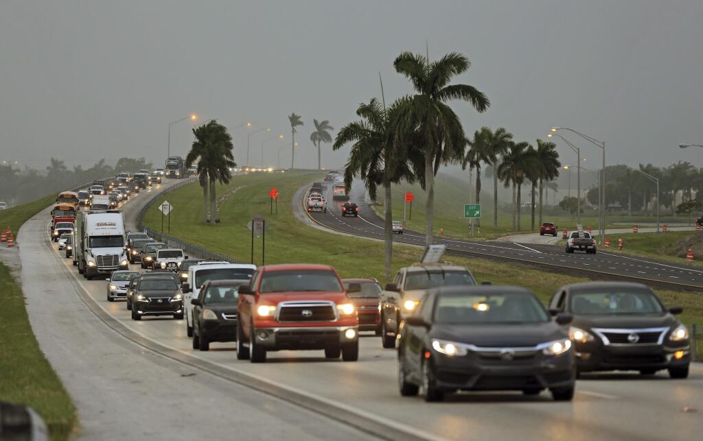 Traffic heading north along the Florida Turnpike on Wednesday as tourists leave the Florida Keys in advance of Hurricane Irma. (AL DIAZ / Miami Herald)