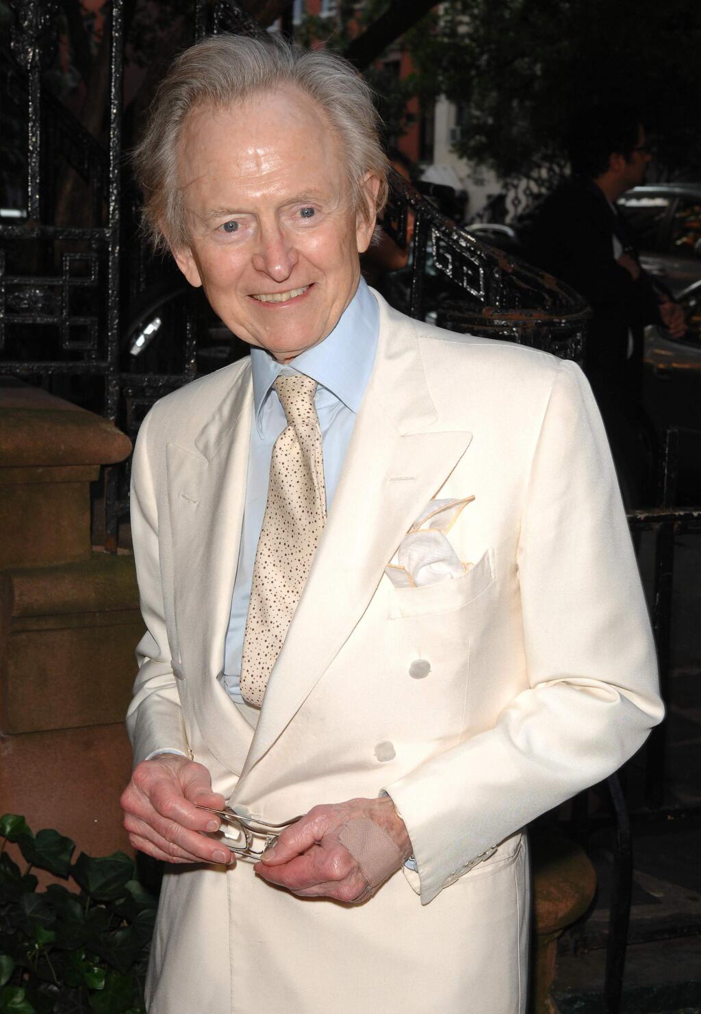 FILE - In this June 25, 2008 file photo, author Tom Wolfe arrives to a special screening of 'Gonzo: The Life and Work of Dr. Hunter S. Thompson' in New York. Wolfe died at a New York City hospital. He was 87. Additional details were not immediately available. (AP Photo/Peter Kramer, File)