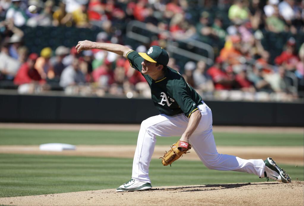 A's pitcher Chris Bassitt has given up 12 runs in his past three outings. (Darron Cummings / Associated Press)