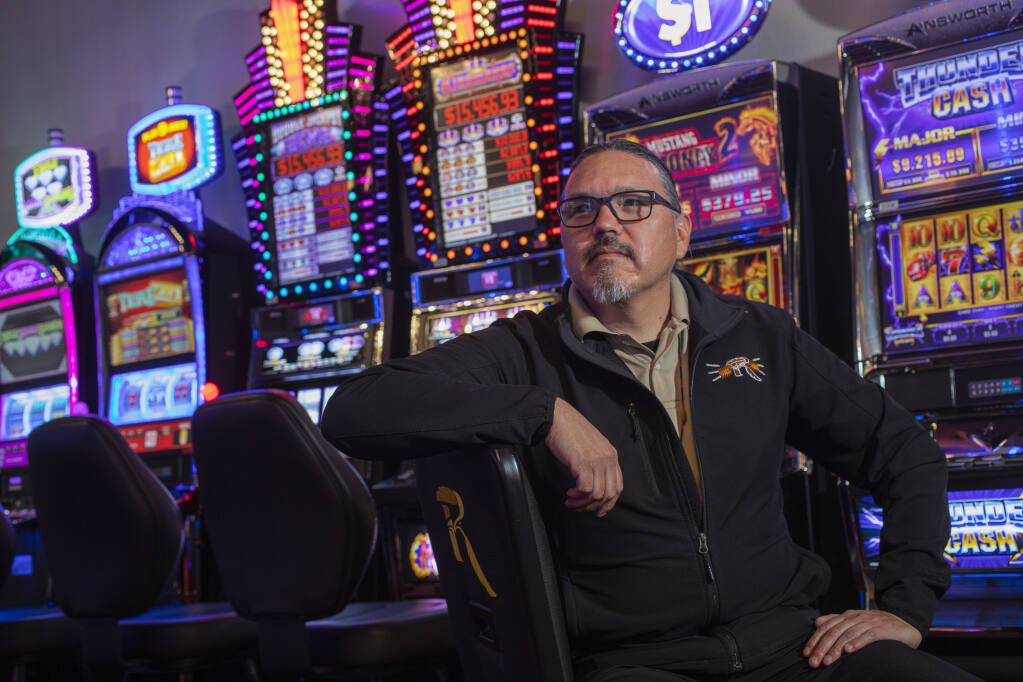 Beniakem Cromwell, Chairman Robinson Rancheria Citizen Business Council has joined a law suit with other Lake County Casino’s to amend the state gambling compact in an attempt to maintain the current level of gaming at the Robinson Rancheria Casino in Nice on Monday March 28, 2022. (Chad Surmick / The Press Democrat)