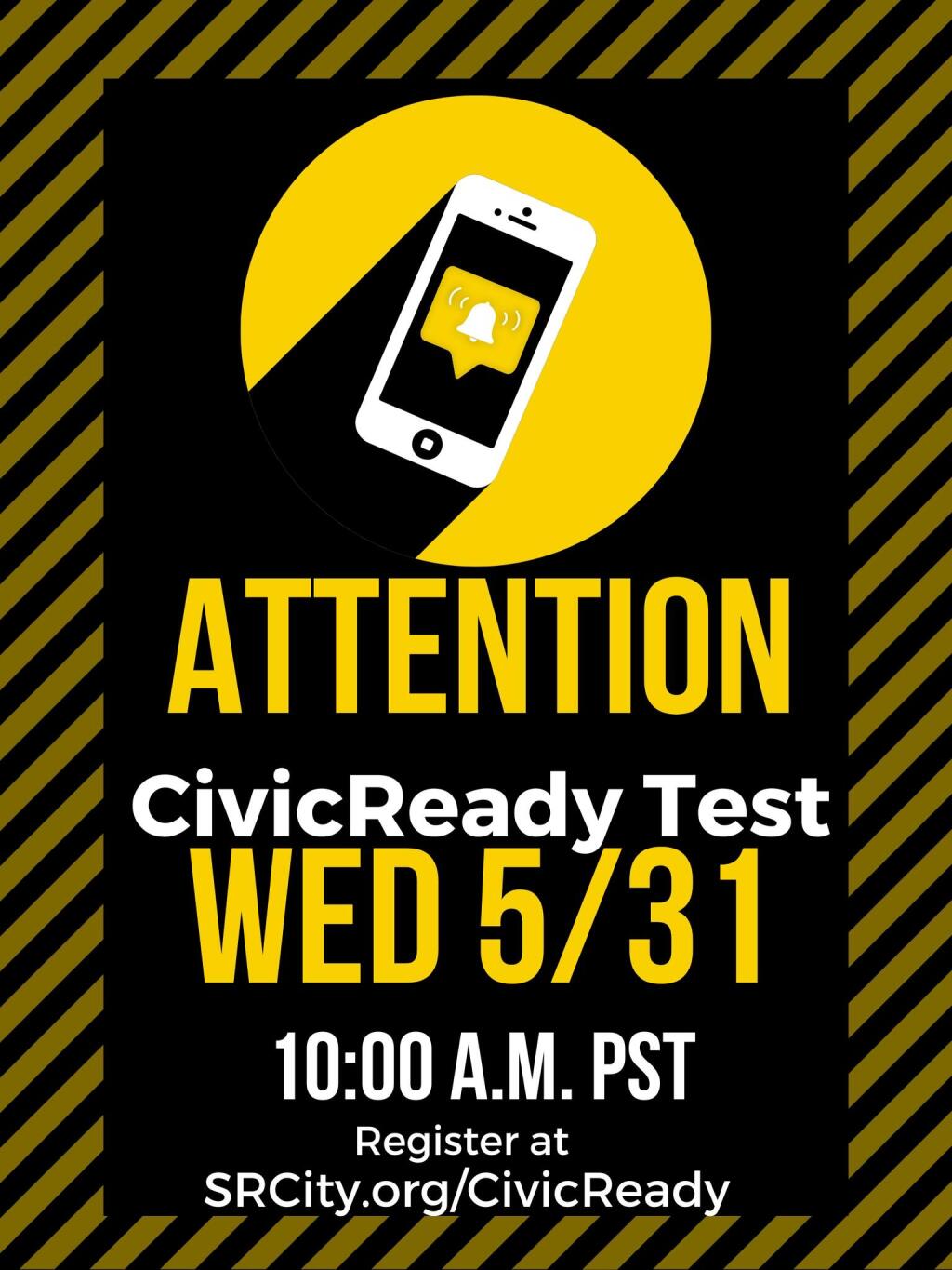 Local entities will participate in a CivicReady test Wednesday morning. (Santa Rosa Fire Department)
