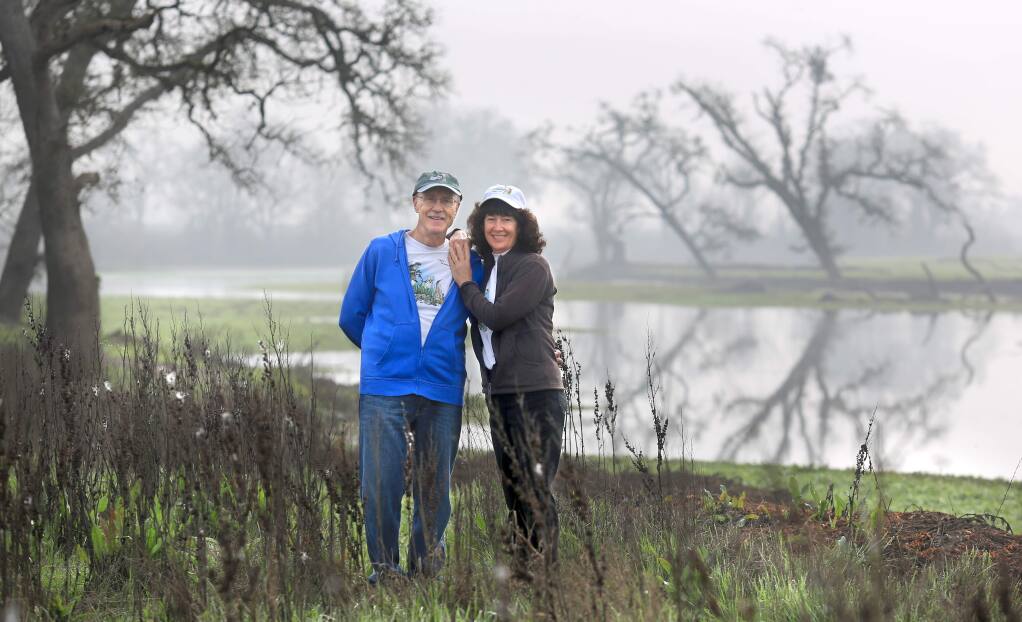 Brendan and Tish Brown, seen Wednesday Feb. 4 at the Laguna de Santa Rosa, are volunteer docents for the Laguna Foundation. (Kent Porter / Press Democrat) 2015