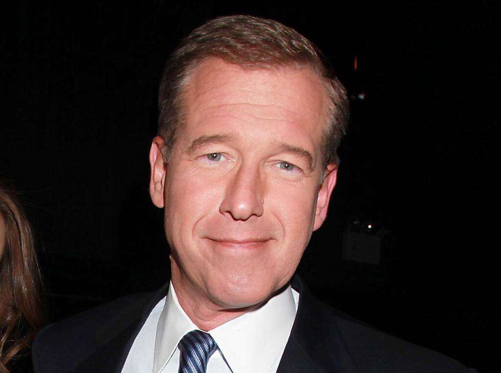 FILE - This April 4, 2012 file photo shows NBC News' Brian Williams, at the premiere of the HBO original series 'Girls,' in New York. NBC says it is suspending Brian Williams as 'Nightly News' anchor and managing editor for six months without pay for misleading the public about his experiences covering the Iraq War. NBC chief executive Steve Burke said Tuesday, Feb. 10, 2015, that Williams' actions were inexcusable and jeopardized the trust he has built up with viewers during his decade as the network's lead anchor. (AP Photo/Starpix, Dave Allocca, File)