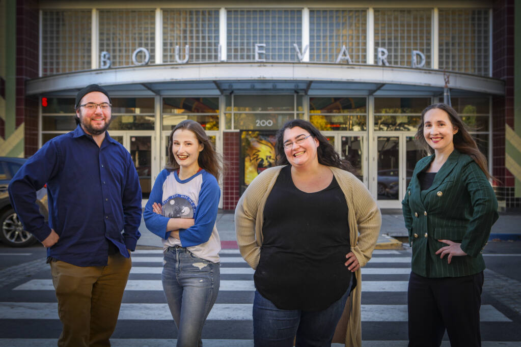 Petaluma Argus-Courier film reviewers (left to right) Anderson Templeton; Katie Wigglesworth; Amber-Rose Reed; and Alexa Chipman._Thursday, November 03,2022._(CRISSY PASCUAL/ARGUS-COURIER STAFF)