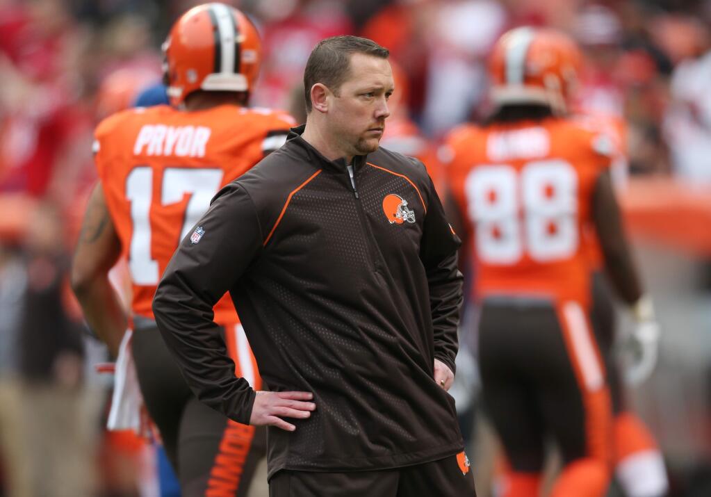 Cleveland defensive coordinator Jim O'Neil before the Browns' game against the 49ers in December. (Ron Schwane / Associated Press))