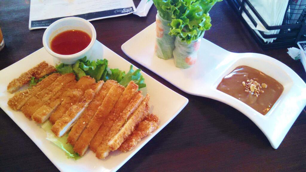 Simmer's small plates menu includes sweet and sour crispy chicken, left, and spring rolls with peanut dipping sauce. HOUSTON PORTER FOR THE ARGUS-COURIER