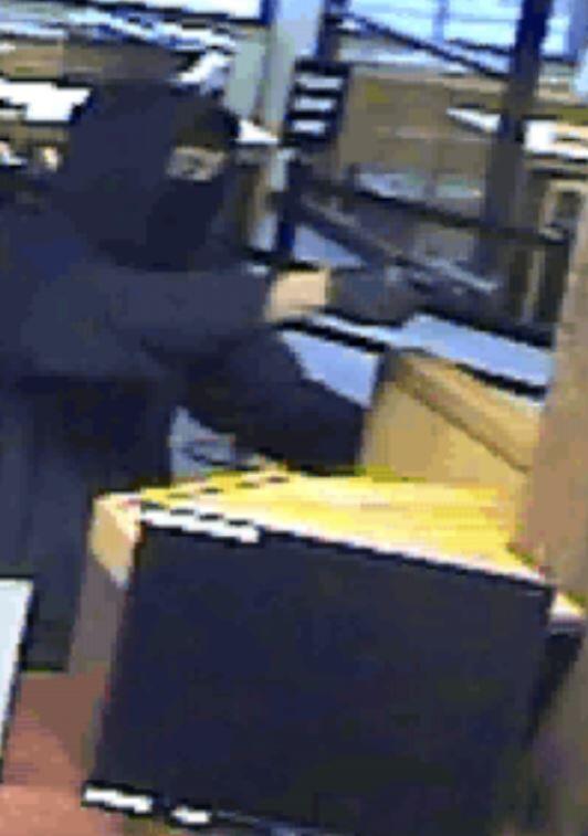 Surveillance footage shows one of the suspects in a robbery at Westamerica Bank in Santa Rosa on Wednesday, Nov. 10, 2021. (Santa Rosa Police)