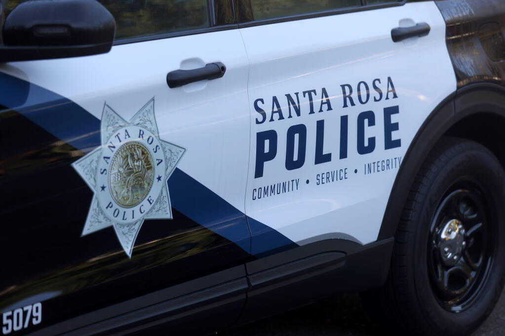 Santa Rosa Police car in Santa Rosa, Calif. on Thursday, November 3, 2022. (Beth Schlanker/The Press Democrat)