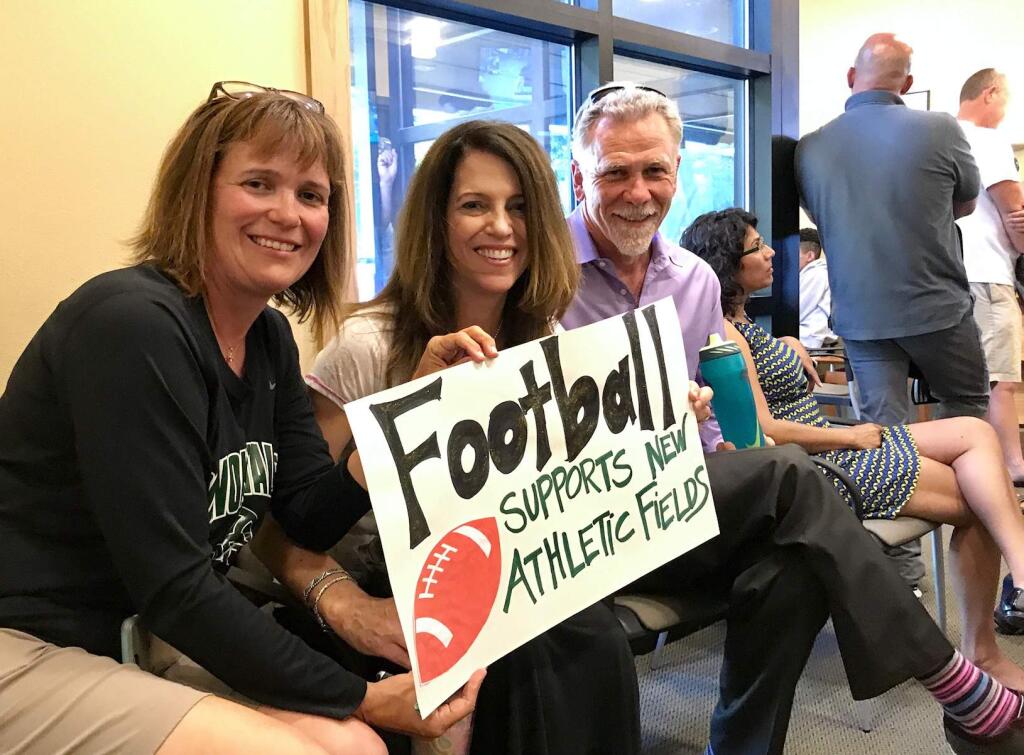Lorna Sheridan/Index-TribuneSupporters of a new athletic facility at Sonoma Valley High showed up in force at a school board meeting on June 6. The school board will again take up priortizing facility projects at a meeting today, Tuesday, June 20.