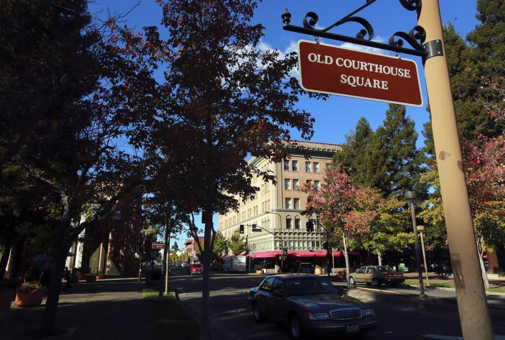 The Santa Rosa City Council is fast-tracking a project to reunify Courthouse Square. (JOHN BURGESS / The Press Democrat)
