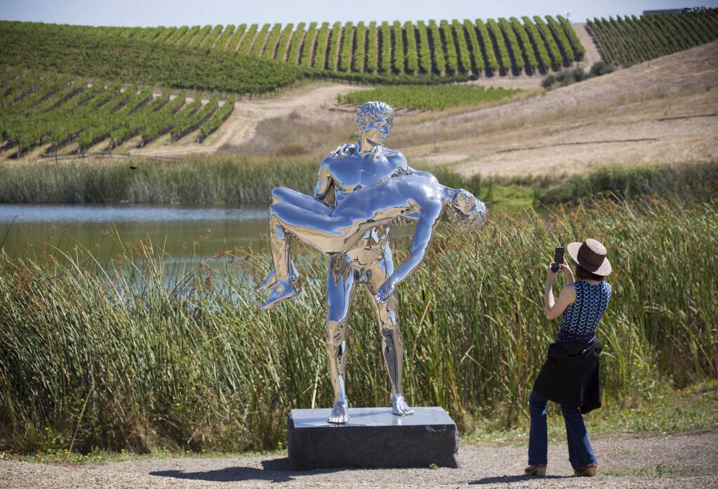 'The Care of Oneself' by Elmgreen and Dragset. Donum winery, on Ramal Road, is a showcase for an international contemporary sculpture collection, which is on display throughout its 200-acre Sonoma estate. (Photo by Robbi Pengelly/Index-Tribune)