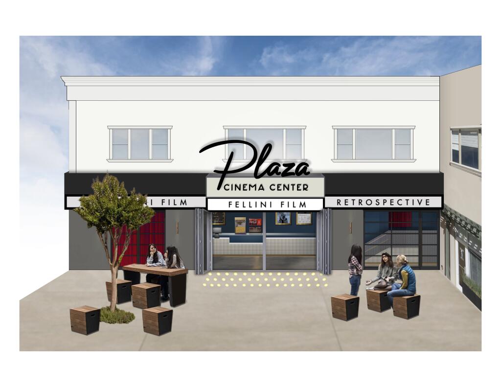 Plans for the Plaza Cinema Center call for three movie auditoriums on the first floor with seating ranging from 23 to 54 seats, plus a classroom, offices and meeting spaces on the second floor. (Plaza Cinema Center)