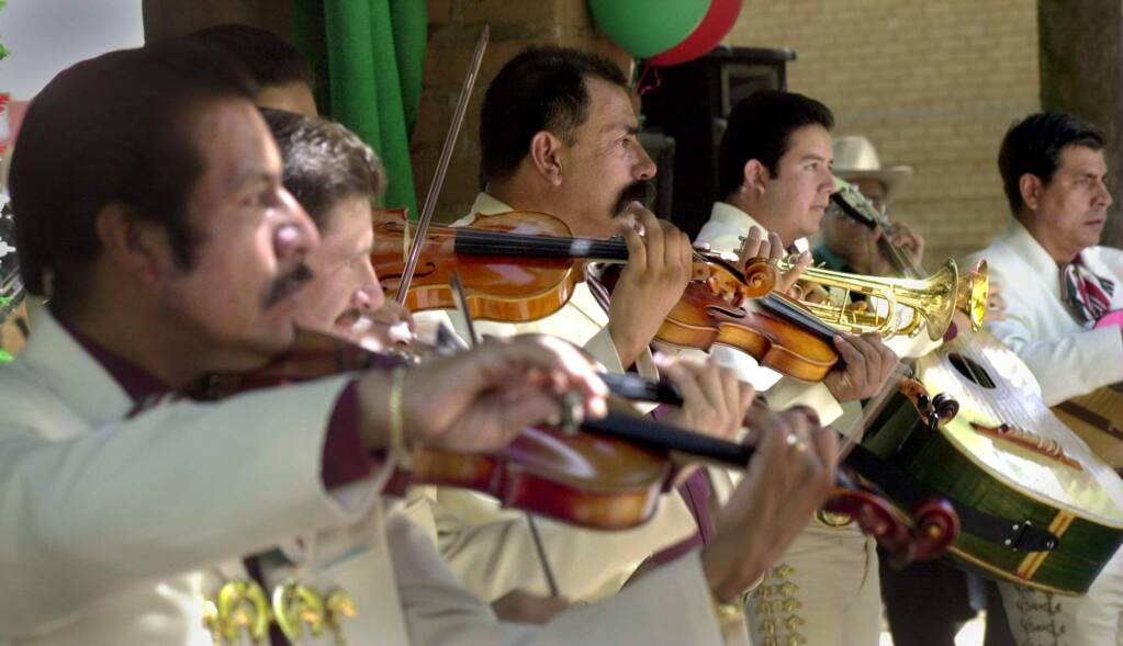 Lively music filled the air at Sonoma Plaza Sunday afternoon as 'El Grupo Mariachi los Incomparables' took to the stage during day of Cinco de Mayo activities in Sonoma. File photo.