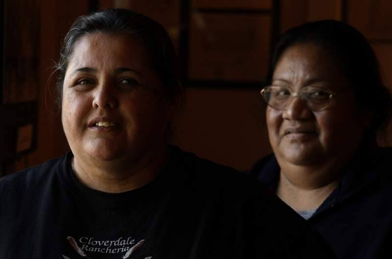 (File photo) Cloverdale Rancheria tribal administrator Vicky Macias, left and chairperson Patricia Hermosillo at the tribal office in Cloverdale. (Crista Jeremiason/The Press Democrat)