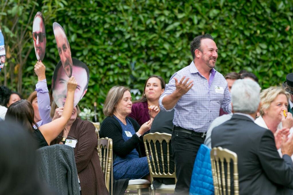 Daniel Casabonne gets up to collect his award for Best Real Estate Agent at the People's Choice Awards 2017 Gala Reception at Buena Vista Winery, Wednesday, Sept. 20, 2017. (Photo by Julie Vader/special to the Index-Tribune)